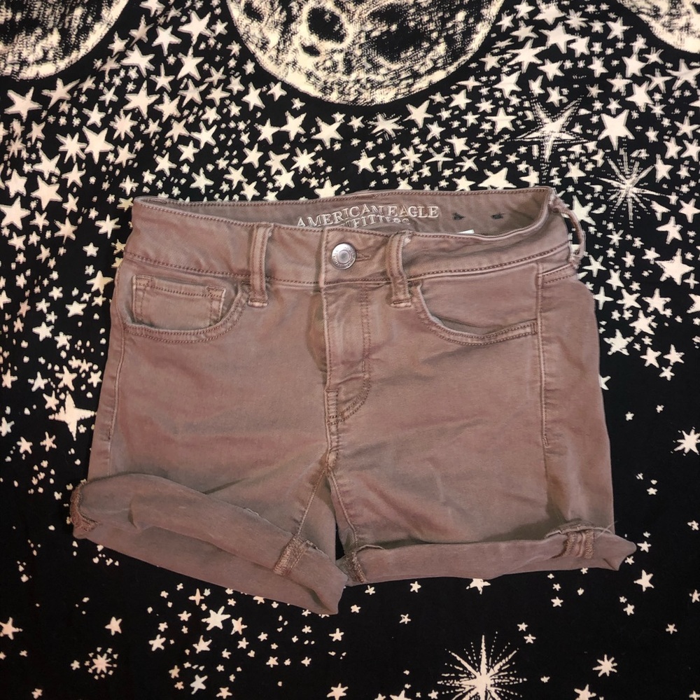 Brown jean shorts